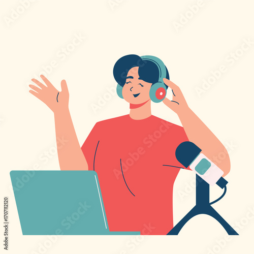 Illustration of an Video and Podcast recording 