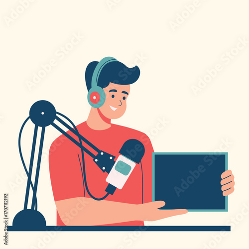 Illustration of an Video and Podcast recording 