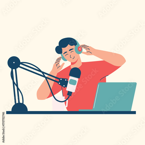 Illustration of an Video and Podcast recording 