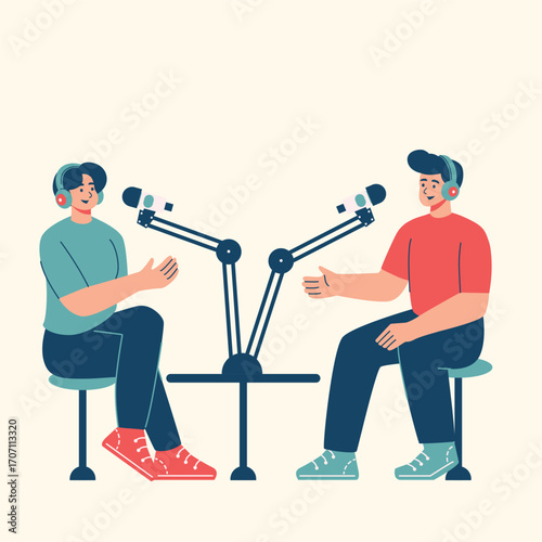 Illustration of an Video and Podcast recording 