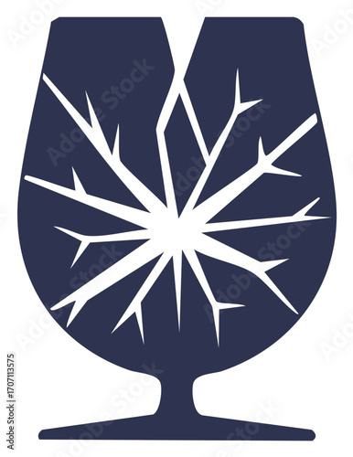 Abstract illustration of a cracked glass