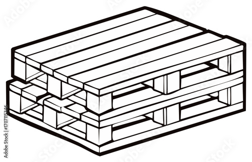 Stacked wooden pallets illustration graphic design