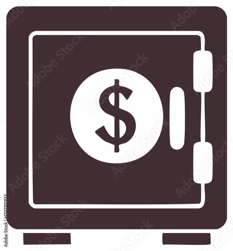 Secure money safe icon illustrating financial protection and wealth preservation