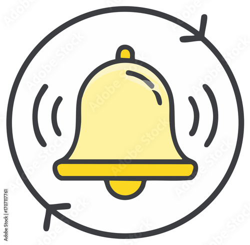 Alert Bell Icon with Circular Arrows Symbolizing Notification Reminders