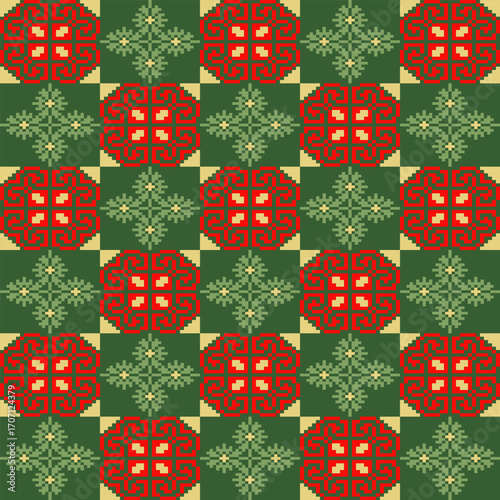 christmas seamless pattern
Fabric Pattern Design
Ethnic Fabric Patterns
Green and Red Fabric Patterns
Dress Patterns
Textile Business
Cushion Covers
Pillow Cases
Table Cloths
Ethnic Geometrics
Pixel A