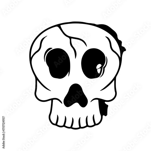 Intriguing skull design, perfect for edgy apparel, tattoos, or Halloween themed concepts