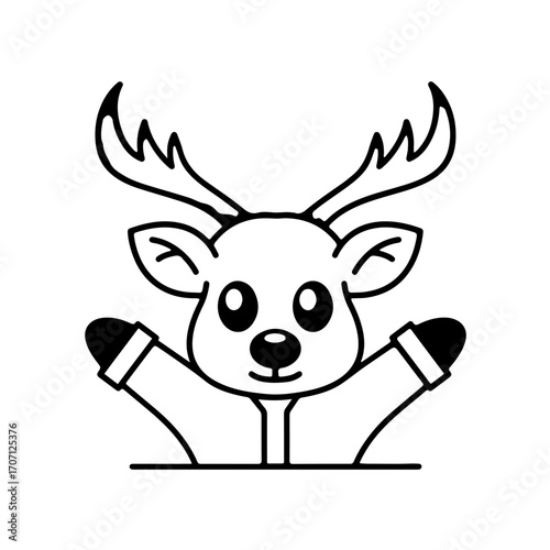 Charming reindeer character illustration for festive holiday designs and cheerful Christmas promotions