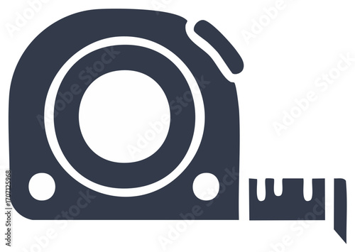 Flat design tape measure icon illustration for precise construction, DIY, and measurement projects