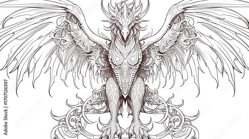 Obraz premium Mythical bird design illustration