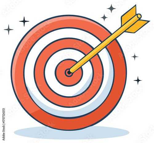 Target with arrow hitting bullseye icon