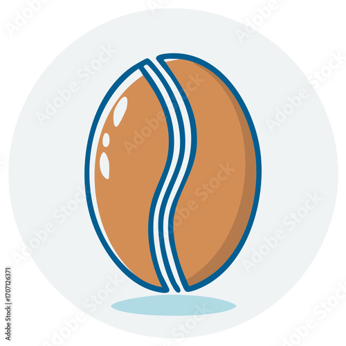 Coffee bean graphic design illustration. Brew, roast and caffeine concept.