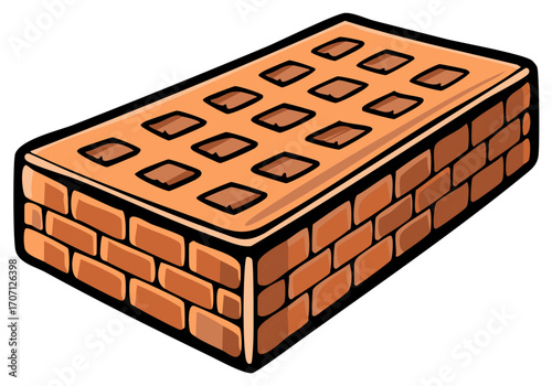 Orange Brick with Square Holes Textured Construction Material