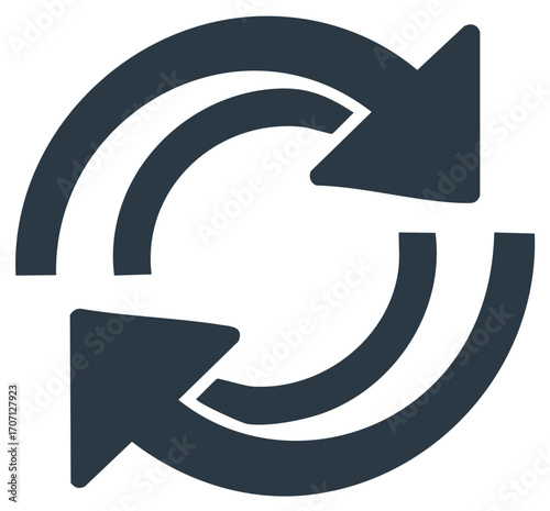 Circular Arrows Icon, Repeating, Reloading, Refreshing Sign