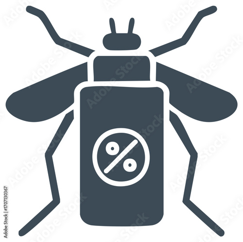 Pest control icon with a mosquito and insect repellent aerosol spray can