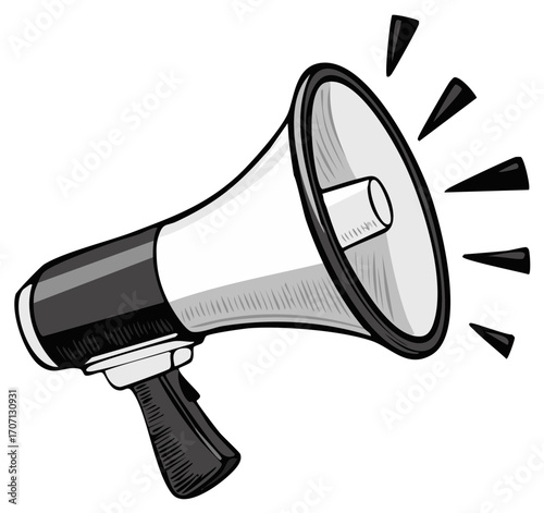 Loudspeaker or Megaphone Graphic Illustration, Announcing or Speaking Out, Announcement Icon, Attention Concept