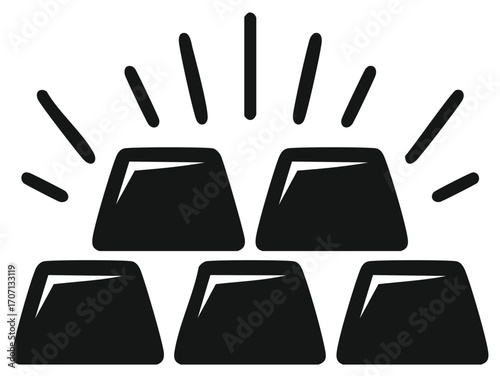 Shining Stacked Gold Bars Icon Illustration for Wealth Investment and Financial Success Symbol
