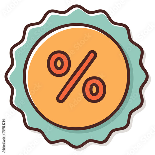 Percentage icon emblem sale promotion discount deal illustration