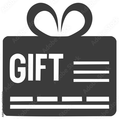 Elegant Gift Card with Bow in Grey Tones Illustration Concept for Special Occasions