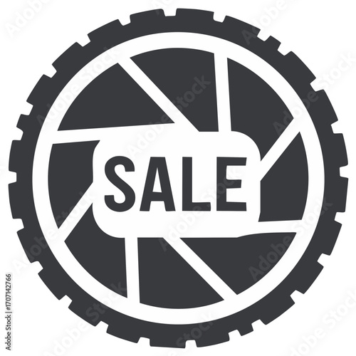 Bike Wheel Sale Icon Promotion Graphic Advertisement Banner Campaign Vector Illustration