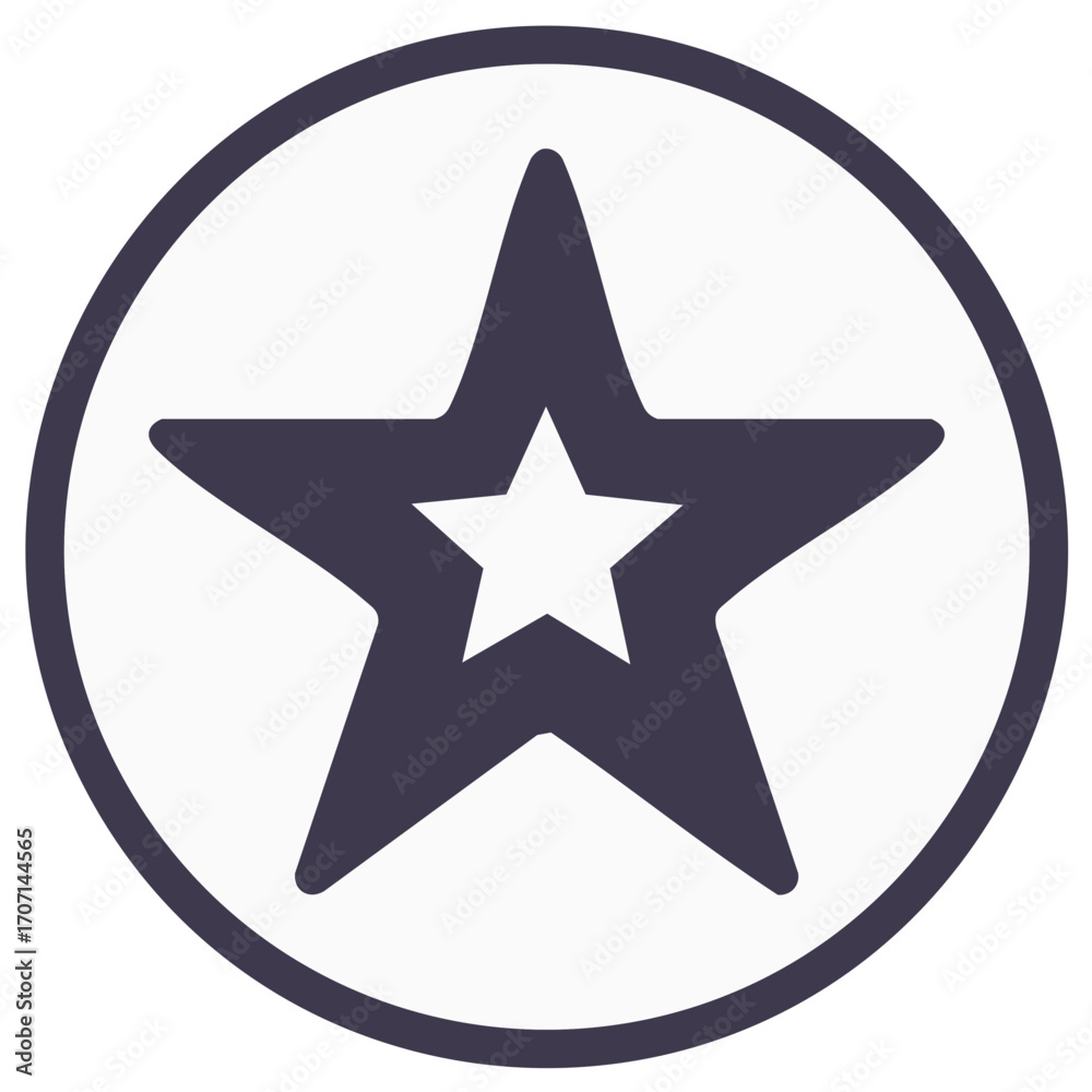 Obraz premium Star icon inside circle, vector illustration, design element.