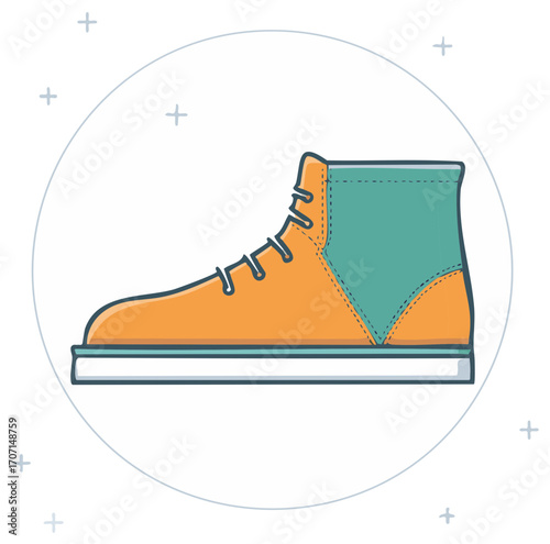 Stylish Graphic Shoe with Laces and Thick Sole for Sport and Fashion
