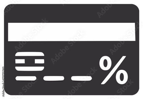 Credit Card Icon with Percentage Sign - Modern Illustration Concept