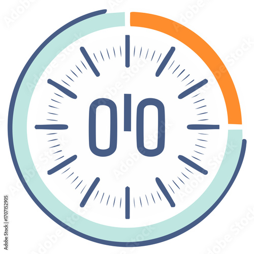 Timer Illustration Showing Time Clock Graphic Element Countdown Timer Circle