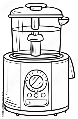 Line Art Electric Kitchen Juicer with Lid and Control Panel for Extracting Fresh Juice
