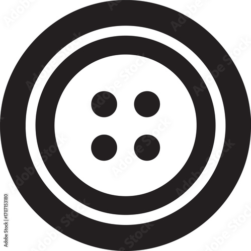 Clothing button icon, button icon, fashion and craft symbol, sewing button silhouette vector illustration