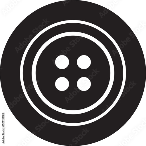 Clothing button icon, button icon, fashion and craft symbol, sewing button silhouette vector illustration