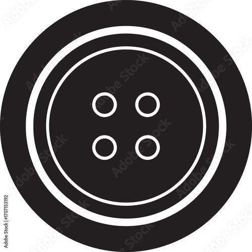 Clothing button icon, button icon, fashion and craft symbol, sewing button silhouette vector illustration