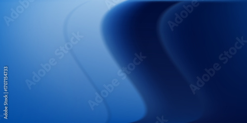 Latar belakang abstrak biru gradien dengan kurva lembut dan pencahayaan halus.