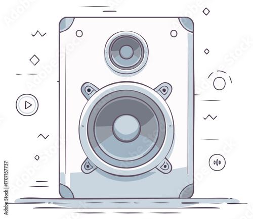 Modern illustration of a loud speaker, isolated with a flat design style.