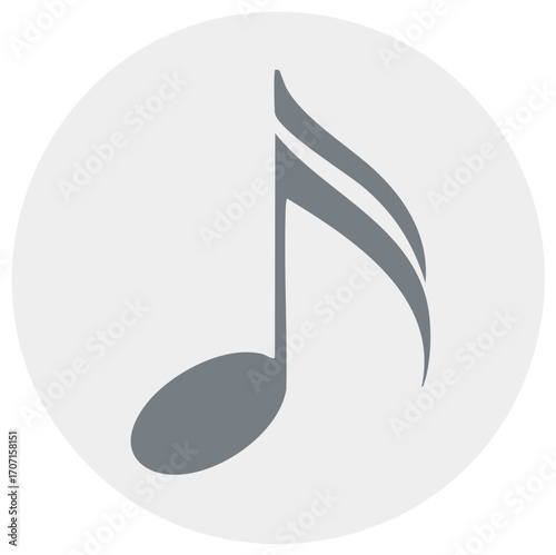 Musical note icon within a round button, suggesting rhythm and melody, symbolizing sound and harmony