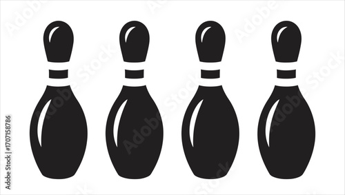 Symmetrical Bowling Pins Stand Ready for Action Bowling Team Spirit and Competitive Fun in an Array of Shapes