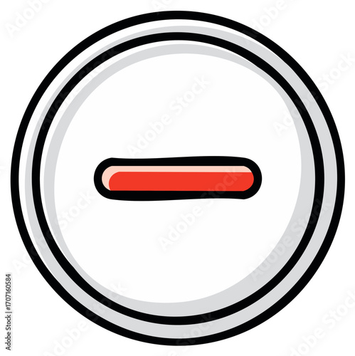 Red Minus Sign Symbol Circle Icon for Subtraction Decrease Quantity Reduction or Removal