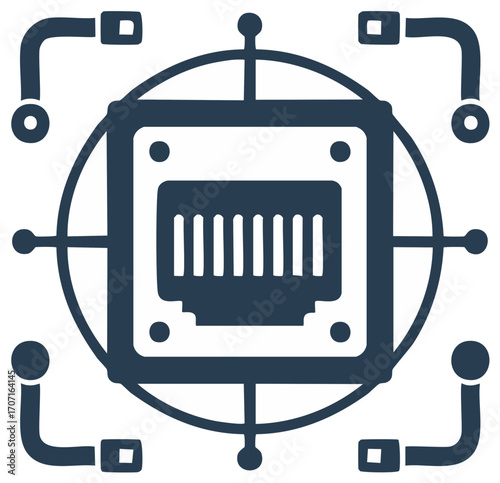Network Port Connection Icon Graphic Design Illustration