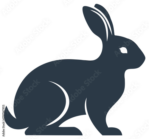 Elegant Bunny Silhouette Illustration Graphic Artwork Animal Design for Easter and Spring
