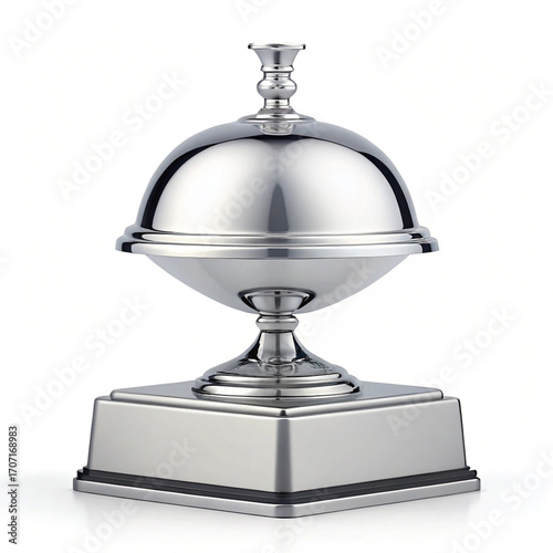 silver trophy isolated on white background