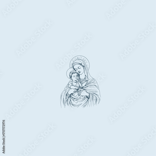 THESE HIGH QUALITY MOTHER MARIA VECTOR FOR USING VARIOUS TYPES OF DESIGN WORKS LIKE T-SHIRT, LOGO, TATTOO AND HOME WALL DESIGN