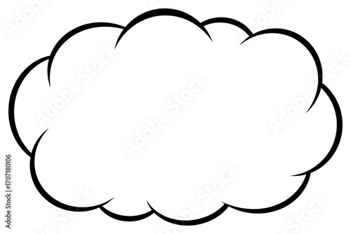 シンプルなアメコミ風の雲型吹き出しのイラスト