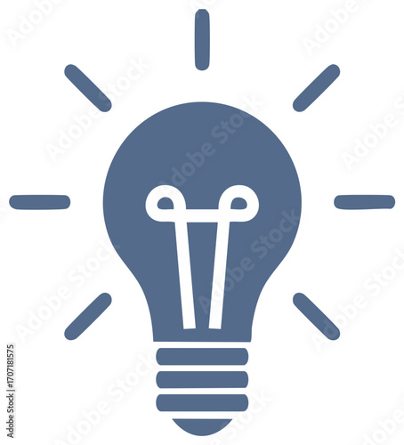 Creative Idea and Innovation Concept with a Simple Shining Light Bulb Icon