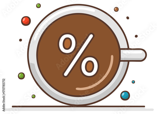 Discount Deal Shown in Cup of Coffee Offers for Coffee Shop Sales