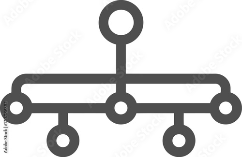 Abstract representation of a network or organizational structure with interconnected nodes.