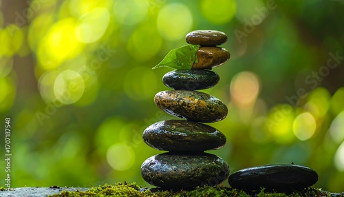 Wallpaper Mural Stacked stones, zen garden, nature Torontodigital.ca