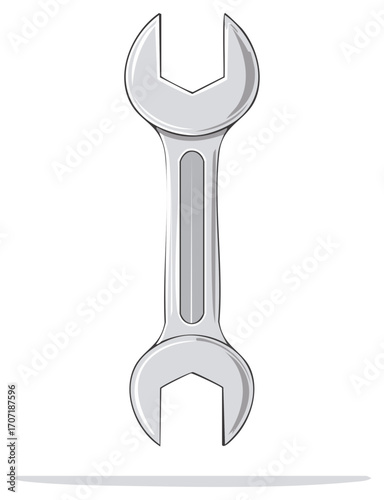 Illustrative Silver Wrench Tool for Repair and Mechanical Work