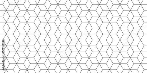 White hexagon cubic modeling cubes Illustration decoration seamless white material pattern square design.	