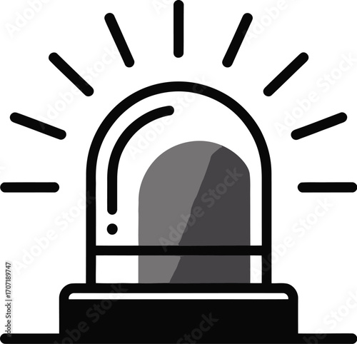 Flashing emergency light signaling an urgent alert or warning.