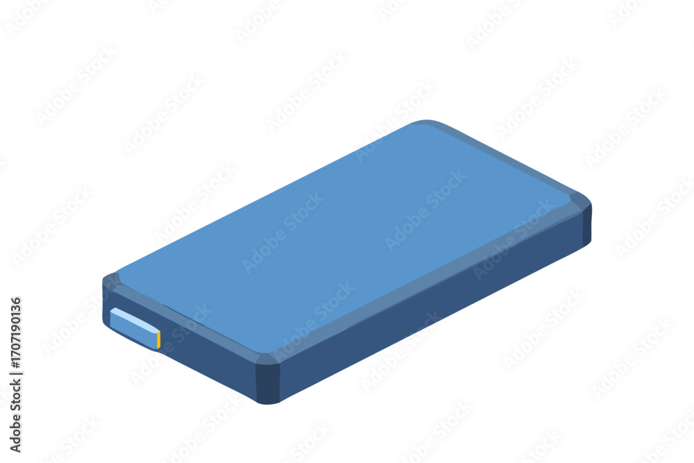 Fototapeta premium Isometric blue power bank