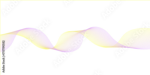 Yellow Purple Gradient Wave Line Abstract Background
